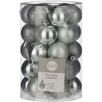 House of Seasons 34x Kunststof kerstballen mint 4 cm - Kerstbal
