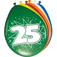 Folat 24x stuks Ballonnen versiering 25 jaar - Ballonnen