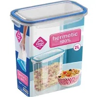 Hega hogar 2x Voedsel plastic bewaarbakje 2 liter transparant - Vershoudbakjes