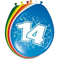 Folat 24x stuks Ballonnen versiering 14 jaar - Ballonnen