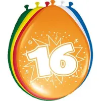 Folat 24x stuks Ballonnen versiering 16 jaar - Ballonnen