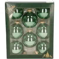 Merkloos 24x Jade groene glazen kerstballen glans 7 cm kerstboomversiering - Kerstbal