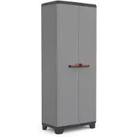 Keter Stilo Multipurpose Hoge kast - 3 halve planken - 68x39x173 cm - Donkergrijs/zwart