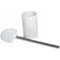Gerimport Toiletborstel - inclusief houder - wit - 37 cm - Toiletborstels