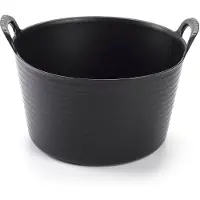 Forte Plastics Plasticforte flexibele emmer/kuip - zwart - kunststof - rond - 15 liter - 24 x 24 x 15 cm - Wasmanden