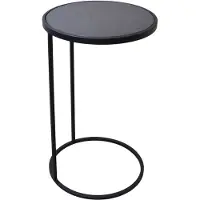 Loft42 Nova bijzettafel - Rond - Zwart - Marmer - dia 36cm.