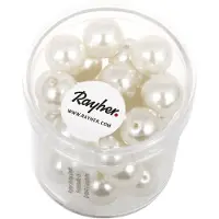 Rayher Hobby Witte glazen rijgkralen 35x stuks van 10 mm - Hobbykralen