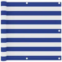 vidaXL Balkonscherm 90x400 cm oxford stof wit en blauw