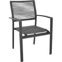 Lesli Living Vito stapelbare tuinstoel met rope antraciet - Aluminium/Rope - Stapelbare stoel -