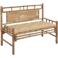 vidaXL Tuinbank met kussen 120 cm bamboe