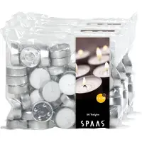 Spaas Candles 150x Theelichten wit 4,5 branduren in zak - geurkaarsen