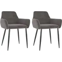 vidaXL Eetkamerstoelen 2 st fluweel donkergrijs