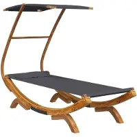 vidaXL Loungebed met luifel 100x190x134 cm gebogen hout antracietkleur