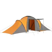 vidaXL Tent 6-persoons grijs en oranje