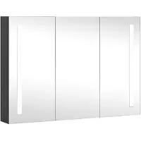 vidaXL Badkamerkast met spiegel en LED 89x14x62 cm