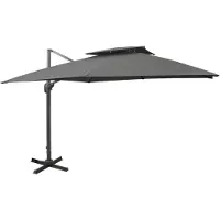 vidaXL Zweefparasol met dubbel dak 300x300 cm antracietkleurig