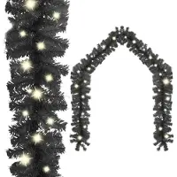 vidaXL Kerstkrans met LED-verlichting, 20 meter, zwart