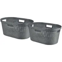 Curver Infinity Recycled Wasmand - 40L - 2 stuks - Grijs