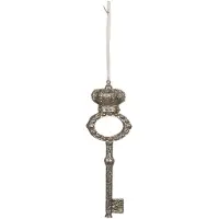 Clayre & Eef Zilvere Hanger sleutel 17*5*4 cm 6PR3403