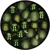 Cosy & Trendy Kerstversiering set kerstballen appelgroen 3 - 6 - 8 cm - 38x stuks - Kerstbal