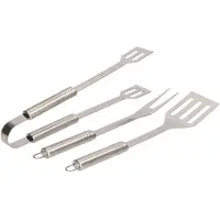Alpina BBQ Accessoires - Barbecuegereedschapset - 3-Delige Set - Tang. Spatel, Vork - RVS