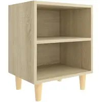vidaXL Nachtkastje met houten poten 40x30x50 cm sonoma eikenkleurig