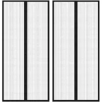 vidaXL Vliegenhorren voor deuren, 2 stuks, magnetisch, zwart, 210x90 cm