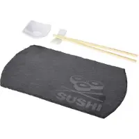 Excellent houseware Porseleinen sushi serveerset voor 1 persoon 4-delig - Serveerschalen