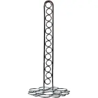 COSY&TRENDY Metalen keukenrolhouder rond met cirkelmotief zilver D16 x H36 cm - Keukenrolhouders