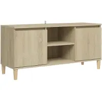 vidaXL Tv-meubel met houten poten 103,5x35x50 cm sonoma eikenkleurig