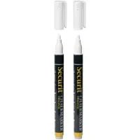 Securit 2x stuks witte krijtstiften ronde punt 1-2 mm - Krijtstiften