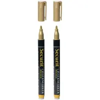 Securit 2x stuks gouden krijtstiften ronde punt 1-2 mm - Krijtstiften