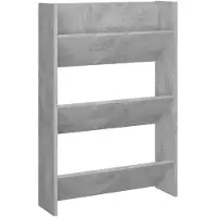 vidaXL Wandschoenenkast 60x18x90 cm spaanplaat betongrijs