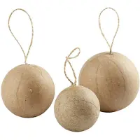 Rayher Hobby Knutselmateriaal 6x kerstballen van papier mache - Kerstbal