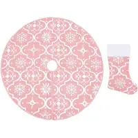 vidaXL Kerstboomrok luxe met sok 90 cm stof roze