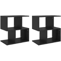 vidaXL Nachtkastjes 2 st 50x30x51,5 cm bewerkt hout zwart