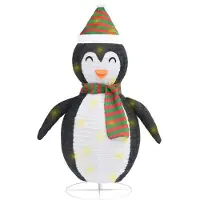 vidaXL Kerstpinguïn decoratief led 120 cm luxe stof