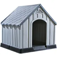 vidaXL Hondenhuis, grijs, 92x87x91 cm, kunststof