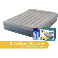 Intex Pillow Rest Mid-Rise - Luchtbed - Dubbel - Met reparatieset en ingebouwde pomp - 203x152x30 cm - PVC - Grijs