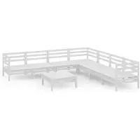 vidaXL 8-delige loungeset voor de tuin, massief grenenhout, wit