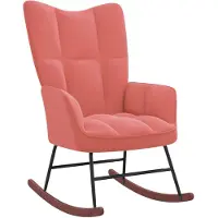 vidaXL Schommelstoel fluweel roze