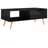 vidaXL Salontafel, hoogglanz zwart, 100x49,5x43 cm, houtvezel