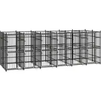 vidaXL Hondenkennel 11,06 m² staal