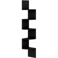 vidaXL Hoekwandschap 19x19x123 cm bewerkt hout zwart