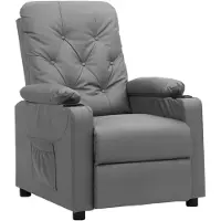 vidaXL Fauteuil verstelbaar kunstleer grijs