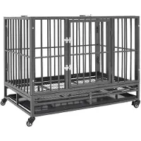 vidaXL Hondenbench met wielen 92x62x76 cm staal
