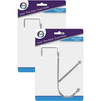 Did 2x stuks deurhangers met dubbele kapstokhaak RVS 16 x 13 cm - Kapstokken
