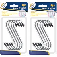 Did 8x stuks S-haken met zwarte beschermlaag 10 cm - Handdoekhaakjes