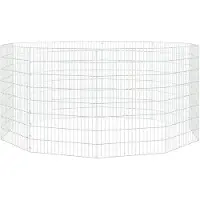 vidaXL Dierenverblijf 10 panelen 54x80 cm gegalvaniseerd ijzer