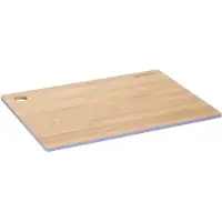 Alpina Set van 1x stuks snijplanken grijze rand 28 x 38 cm van bamboe hout - Snijplanken